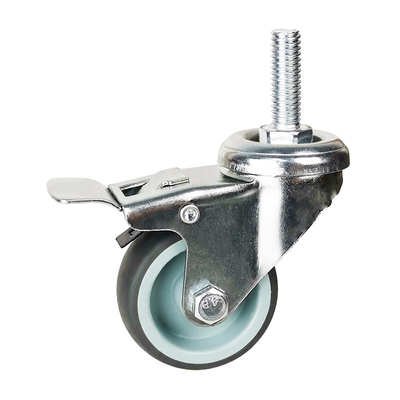 Swivel Lock Light Duty Steel Casters Grey Wheels 2-4 Inches Radius - Up To 144 Lbs