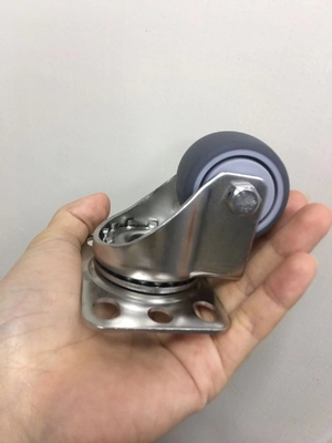 500 Lbs Load Capacity Red Pu Threaded Stem Stainless Steel Casters