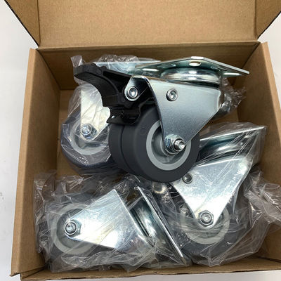 2 Inch Top Plate Type Light Duty Twin Wheel Plastic Caster Wheels Low Profile OEM