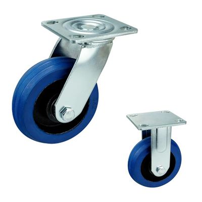 125mm 440lbs Loading Rubber Heavy Duty Casters With Lock
