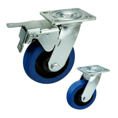 125mm 440lbs Loading Rubber Heavy Duty Casters With Lock