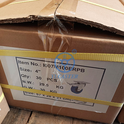 6 Inch Blue Wheel 350kg Capacity Threaded Stem Castor Rubber Wheels