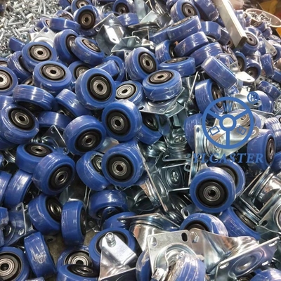 3 Inch Swivel TPR Wheels Medium Duty Blue TPR Trolley Casters
