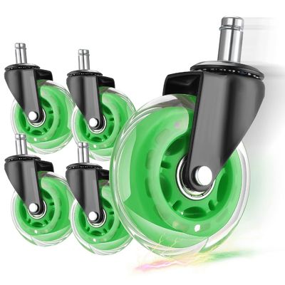 Fancy Furniture Casters Green 5 A Set PU Material Office Chair Caster Wheels
