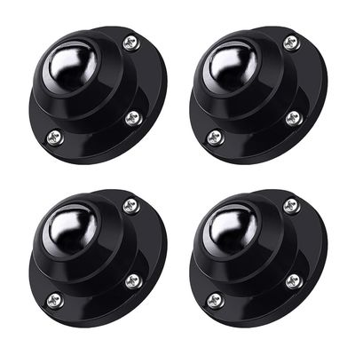4 Pack Self Adhesive Stainless Steel Rollers Low Profile Swivel  Furniture Caster Wheels