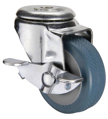 Steel Housing Heavy Duty Rubber Caster Wheel 3-8 Inch Double Ball Bearing Durable Industrial Grade Load Capacity