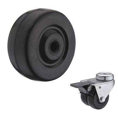 2 Inch Black PP 154LBS Load Capacity Twin Wheel  Light Duty Casters