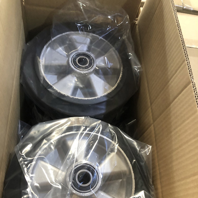 Black Color 5 Inch Aluminium Core Rubber Swivel Ball Bearing Casters