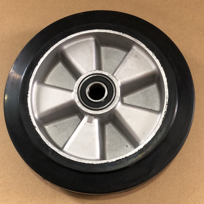 Black Color 5 Inch Aluminium Core Rubber Swivel Ball Bearing Casters